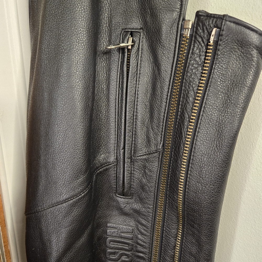 Harley Davidson Riding Gear Leather Chaps - Picture 4 of 16